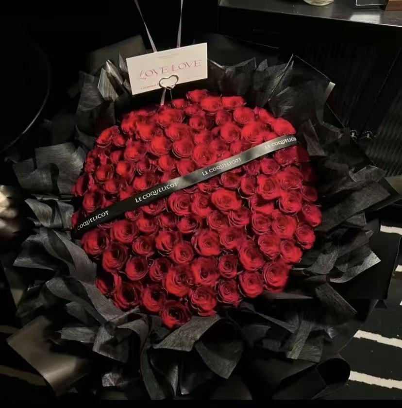 【甜美爱情】99朵红玫瑰花生日礼物送老婆结婚表白花束花店送花上门约会花束大花束